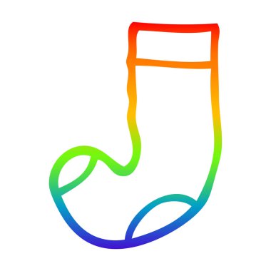 gökkuşağı gradyan çizgi çizim karikatür eski çorap