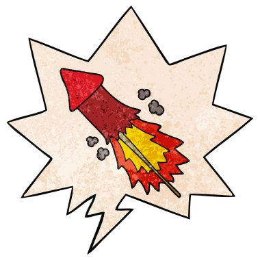 retro doku tarzında karikatür fişek ve konuşma balonu