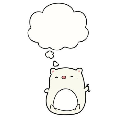 karikatür kutup ayısı ve düşünce balonu