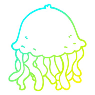 soğuk degrade çizgi çizim karikatür denizanası