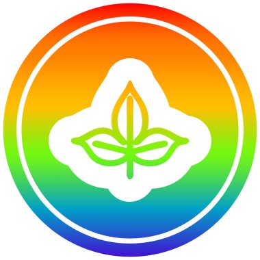 gökkuşağı spektrumunda doğal yaprak dairesel