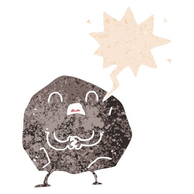 retro dokulu tarzda karikatür rock ve konuşma balonu