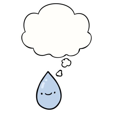 karikatür yağmur damlası ve düşünce balonu