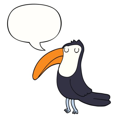 karikatür toucan ve konuşma balonu