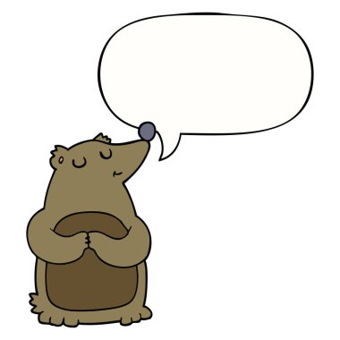 karikatür ayı ve konuşma balonu