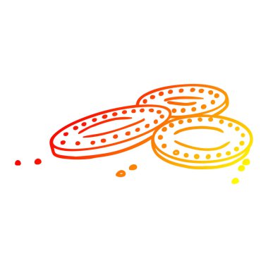 sıcak degrade çizgi çizim karikatür altın sikkeler