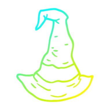 soğuk degrade çizgi çizim karikatür cadı şapka