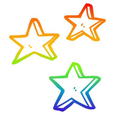 gökkuşağı gradyan çizgi çizim karikatür yıldız