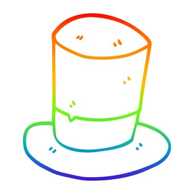 degrade çizgi gökkuşağı karikatür üst şapka