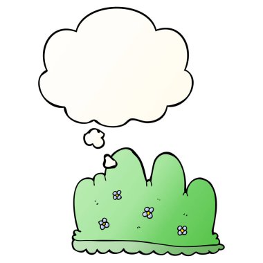 karikatür çit ve pürüzsüz degrade tarzında düşünce balonu