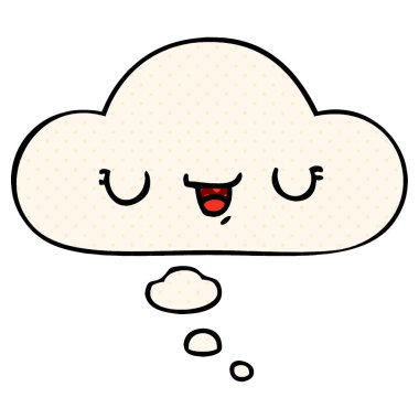 çizgi roman tarzında mutlu karikatür ifade ve düşünce balonu