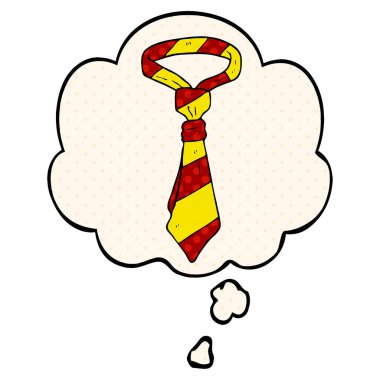 çizgi film ofis kravat ve çizgi roman tarzında düşünce balonu