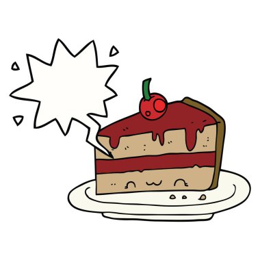 karikatür pasta ve konuşma balonu