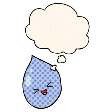 çizgi film yağmur damlası ve çizgi roman tarzında düşünce balonu