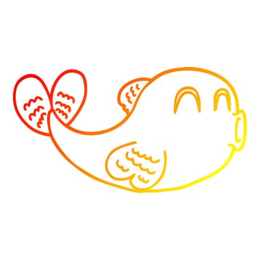 sıcak degrade çizgi çizim karikatür balık