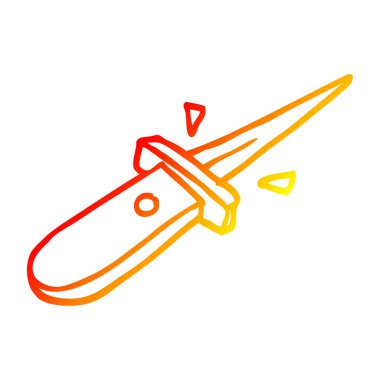 sıcak degrade çizgi çizim karikatür flick bıçak açık yapışma