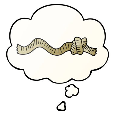 çizgi film düğümlü ip ve pürüzsüz degrade tarzında düşünce balonu