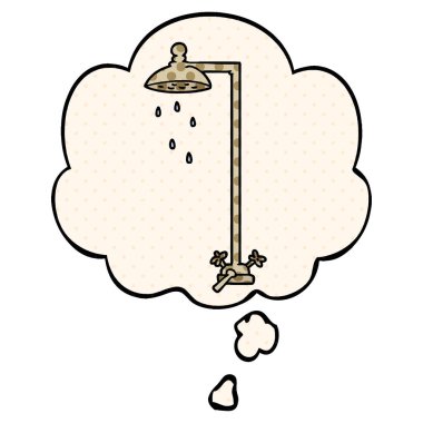 çizgi film duş ve çizgi roman tarzında düşünce balonu
