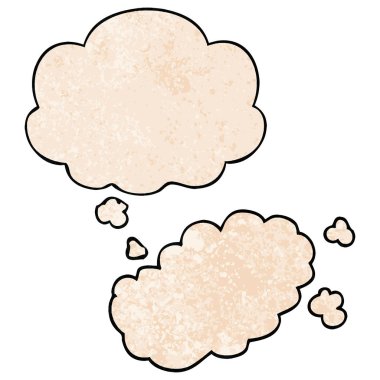 grunge doku patte duman ve düşünce balonu karikatür puf