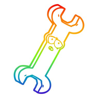 gökkuşağı gradyan çizgi çizim karikatür spanner