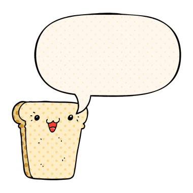 çizgi roman tarzında ekmek ve konuşma balonu karikatür dilim