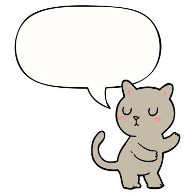 karikatür kedi ve konuşma balonu