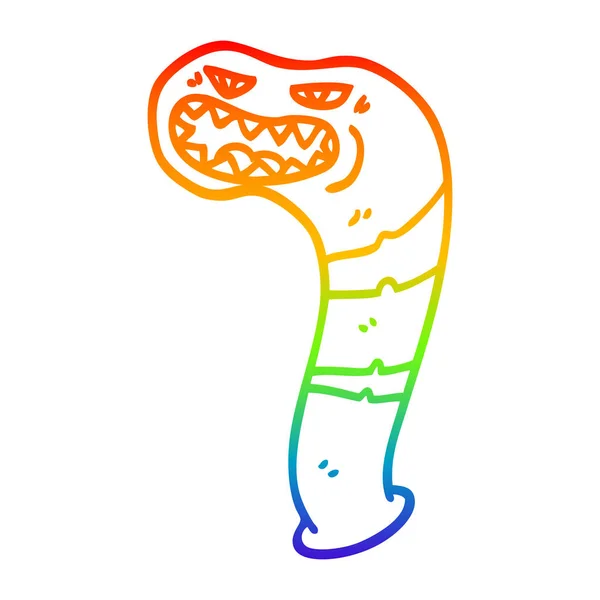 Regenboog gradiënt lijntekening cartoon monster bloedzuiger — Stockvector