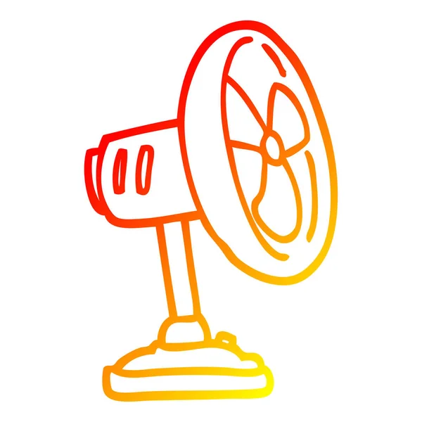 Linha gradiente quente desenho dos desenhos animados ventilador de desktop —  Vetores de Stock