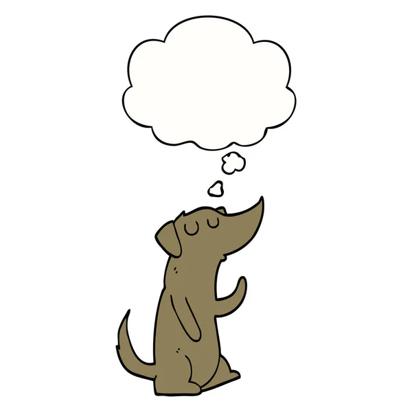 Desenho animado cão e pensamento bolha — Vetor de Stock