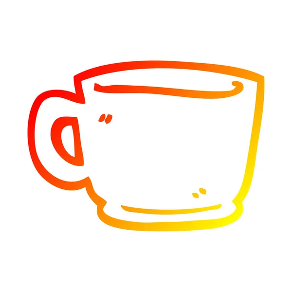 Linha gradiente quente desenho copo de chá dos desenhos animados — Vetor de Stock