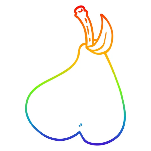 彩虹渐变线绘制卡通健康梨 — 图库矢量图片