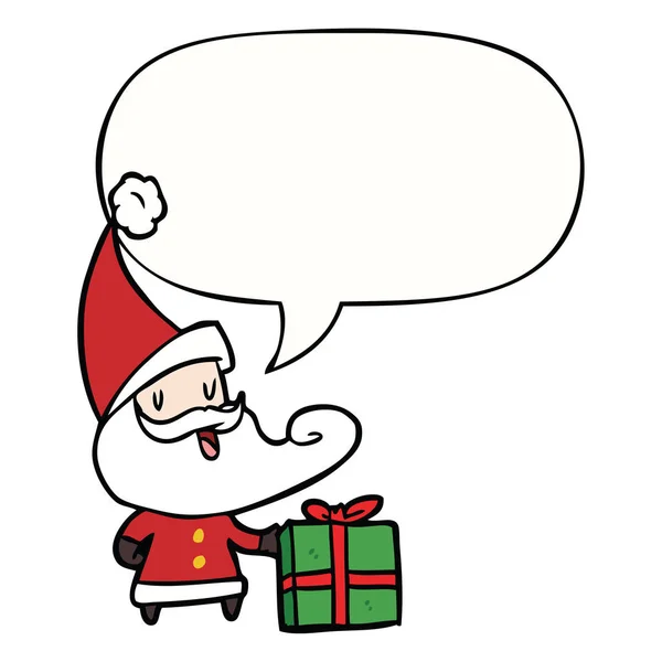 Cartoon santa claus and speech bubble — Stock Vector