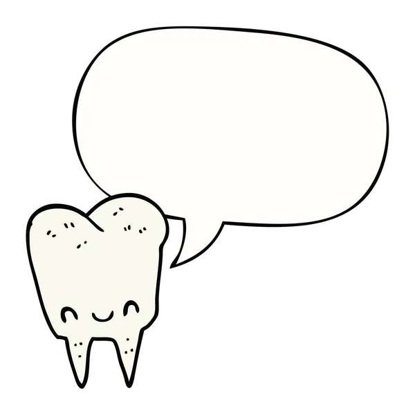 Karikatur Zahn und Sprechblase — Stockvektor
