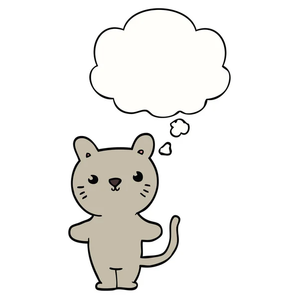 Dibujos animados gato y pensamiento burbuja — Vector de stock