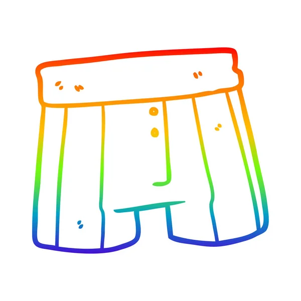 Línea de gradiente arco iris dibujo boxer pantalones cortos — Archivo Imágenes Vectoriales