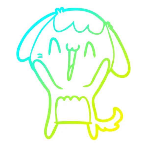 Linie de gradient rece desen animat drăguț câine — Vector de stoc