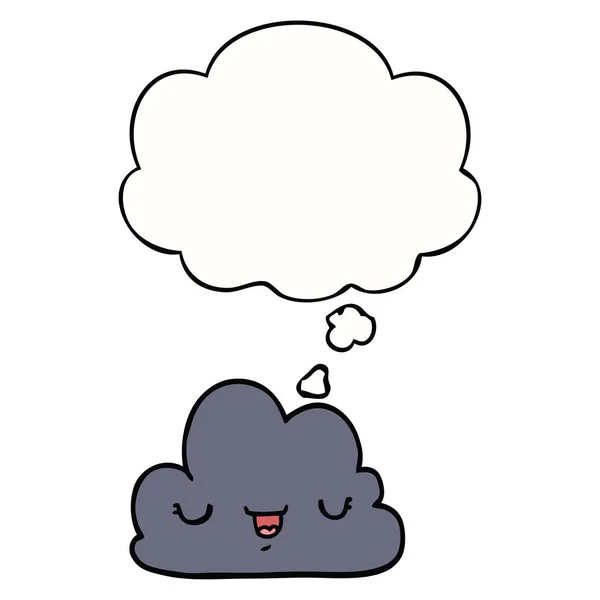 Sevimli karikatür bulut ve düşünce balonu — Stok Vektör