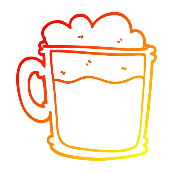 Linha gradiente quente desenho de desenho animado xícara de amora —  Vetores de Stock