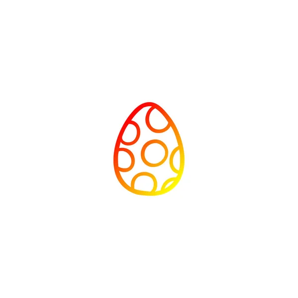 Línea de gradiente caliente dibujo dibujos animados pintado huevo de Pascua — Archivo Imágenes Vectoriales
