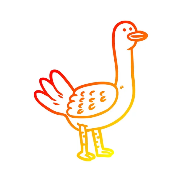 Meleg színátmenet vonal rajz rajzfilm madár — Stock Vector
