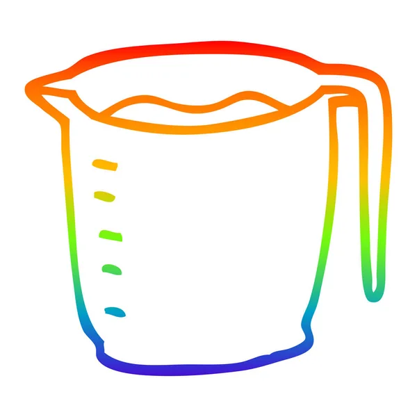 Rainbow gradient line drawing cartoon jug — Stock Vector