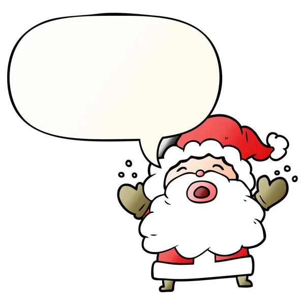 Dessin animé Père Noël claus crier dans la frustration et bulle de la parole dans — Image vectorielle