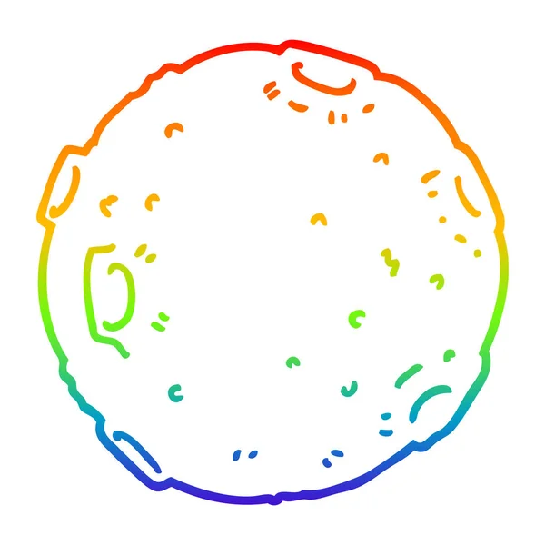 Linha gradiente arco-íris desenho lua dos desenhos animados — Vetor de Stock