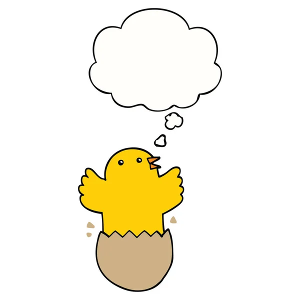 Karikatúra keltető madár-és gondolat buborék — Stock Vector
