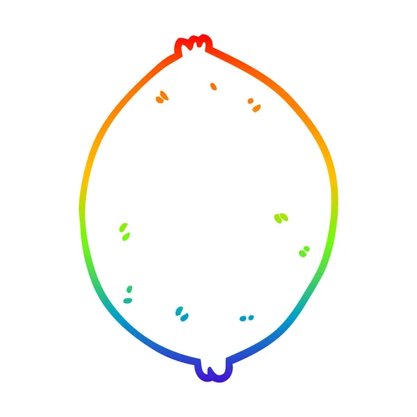 Regenbogen-Gradienten-Linie Zeichnung Karikatur Zitrone — Stockvektor