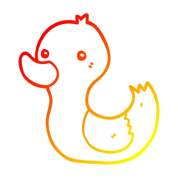 Čára teplého přechodu kresba kreslená kachna — Stockový vektor