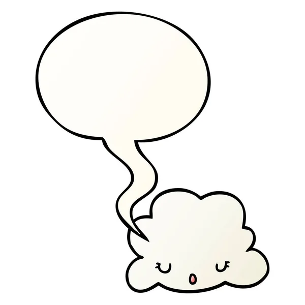 Nuage de dessin animé mignon et bulle de la parole dans le style dégradé lisse — Image vectorielle