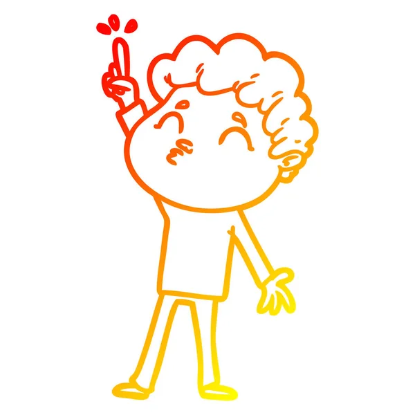 Sıcak degrade çizgi çizim karikatür adam pouting — Stok Vektör