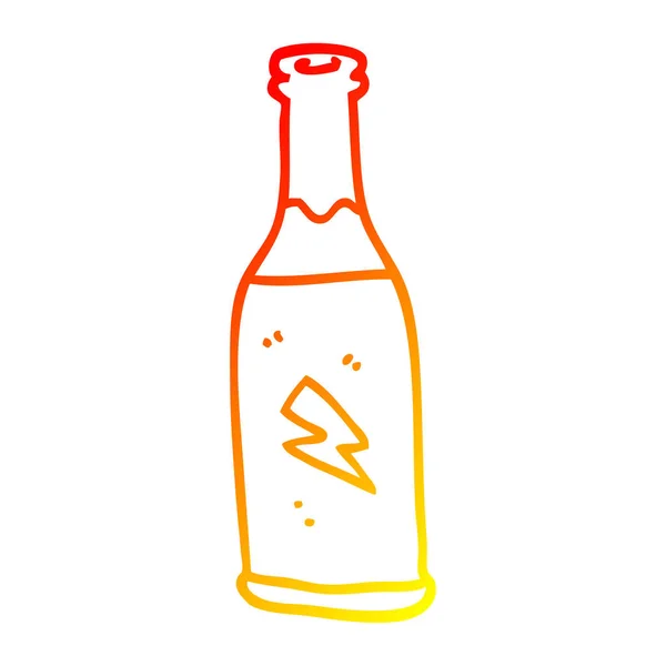 Warme kleurovergang lijntekening cartoon goedkope drankje — Stockvector