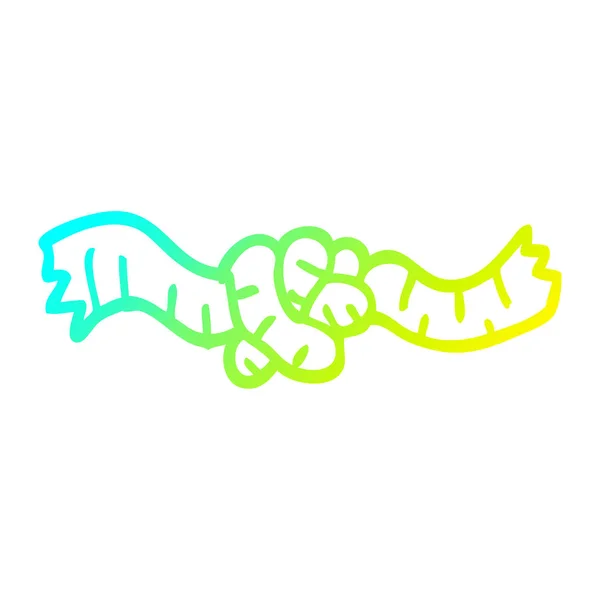 Froid gradient ligne dessin dessin animé attaché corde — Image vectorielle
